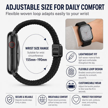 5 Pack xDfind Magnetic Buckle Loop Woven Watch Band, For Apple Watch 42 / 44 / 45 / 46 / 49mm, For Apple Watch 38 / 40 / 41 / S11 42mm - DealBuddy