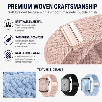 5 Pack xDfind Magnetic Buckle Loop Woven Watch Band, For Apple Watch 42 / 44 / 45 / 46 / 49mm, For Apple Watch 38 / 40 / 41 / S11 42mm - DealBuddy