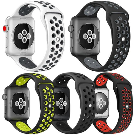 5 Pack xDfind Two Color Silicone Sports Watch Band, For Apple Watch 42 / 44 / 45 / 46 / 49mm, For Apple Watch 38 / 40 / 41 / S11 42mm - DealBuddy
