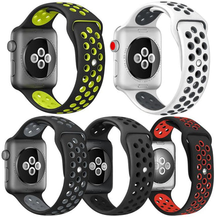 5 Pack xDfind Two Color Silicone Sports Watch Band, For Apple Watch 42 / 44 / 45 / 46 / 49mm, For Apple Watch 38 / 40 / 41 / S11 42mm - DealBuddy