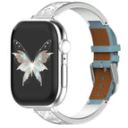 For Apple Watch 38 / 40 / 41 / S11 42mm / Silver + Sky Blue