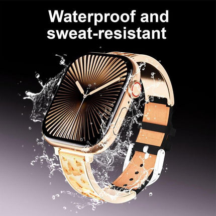 xDfind Butterfly Stainless Steel Hybrid Genuine Leather Watch Band, For Apple Watch 42 / 44 / 45 / 46 / 49mm, For Apple Watch 38 / 40 / 41 / S11 42mm - DealBuddy