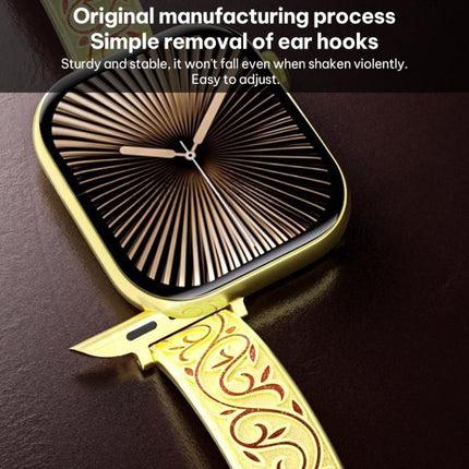 xDfind Retro Floral Carving Stainless Steel Hybrid Genuine Leather Watch Band, For Apple Watch 42 / 44 / 45 / 46 / 49mm, For Apple Watch 38 / 40 / 41 / S11 42mm - DealBuddy
