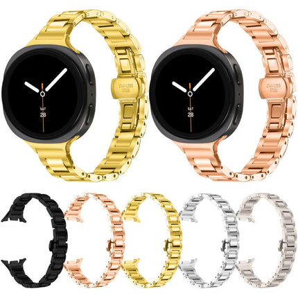 Slim Butterfly Buckle Metal Stainless Steel Watch Band, For Samsung Galaxy Ultra 47mm / Ultra 2025, For Samsung Galaxy Watch8 / Watch8 Classic - DealBuddy