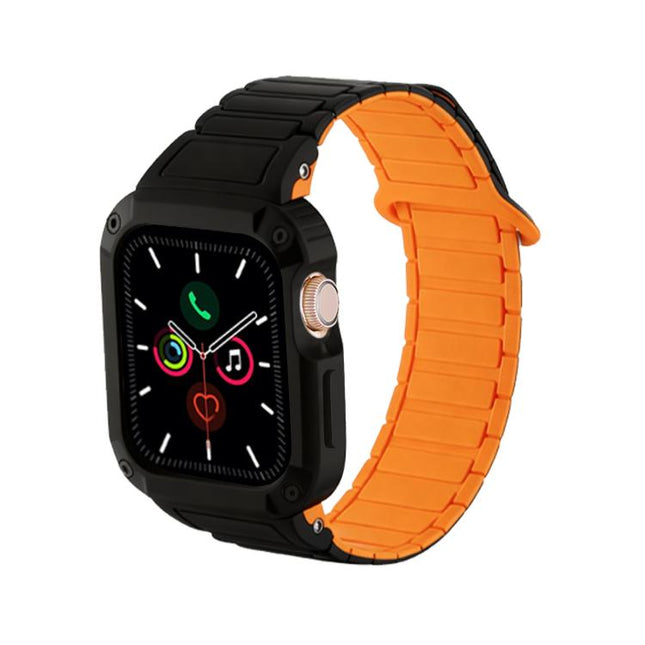 Reverse Buckle Magnetic Integrated TPU Cover Silicone Watch Band, For Apple Watch 45mm / 44mm, For Apple Watch 41mm / 40mm - DealBuddy