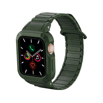 Reverse Buckle Magnetic Integrated TPU Cover Silicone Watch Band, For Apple Watch 45mm / 44mm, For Apple Watch 41mm / 40mm - DealBuddy