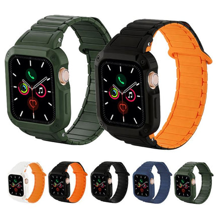 Reverse Buckle Magnetic Integrated TPU Cover Silicone Watch Band, For Apple Watch 45mm / 44mm, For Apple Watch 41mm / 40mm - DealBuddy