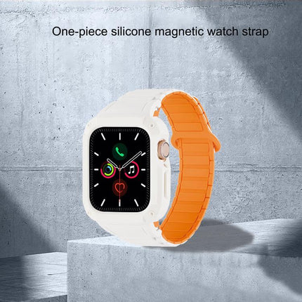 Reverse Buckle Magnetic Integrated TPU Cover Silicone Watch Band, For Apple Watch 45mm / 44mm, For Apple Watch 41mm / 40mm - DealBuddy