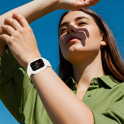 Reverse Buckle Magnetic Integrated TPU Cover Silicone Watch Band, For Apple Watch 45mm / 44mm, For Apple Watch 41mm / 40mm - DealBuddy