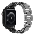 Diamond Vegan Leather Metal Watch Band, For Apple Watch 46mm / 49mm / 45mm / 44mm, For Apple Watch 42mm / 41mm / 40mm / 38mm - DealBuddy