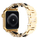 Diamond Vegan Leather Metal Watch Band, For Apple Watch 46mm / 49mm / 45mm / 44mm, For Apple Watch 42mm / 41mm / 40mm / 38mm - DealBuddy