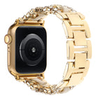 Diamond Vegan Leather Metal Watch Band, For Apple Watch 46mm / 49mm / 45mm / 44mm, For Apple Watch 42mm / 41mm / 40mm / 38mm - DealBuddy