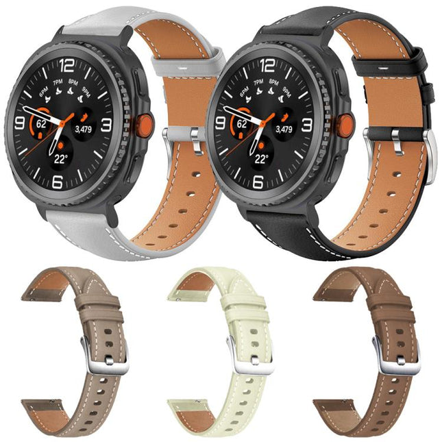 5 Pack xDfind Flat Head Black Shark Fine Grain Vegan Leather Watch Band, For Samsung Galaxy Watch8 / Watch8 Classic - DealBuddy