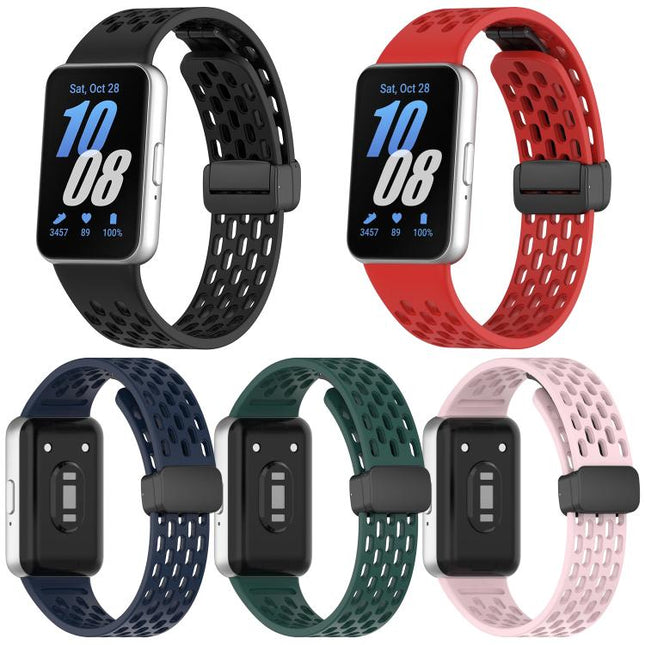 5 Pack xDfind Hole Style Magnetic Black Buckle Silicone Watch Band, For Samsung Galaxy Fit3 - DealBuddy