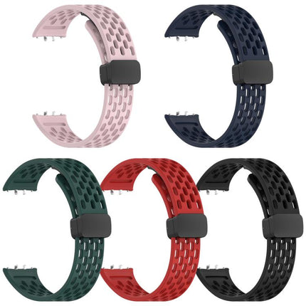 5 Pack xDfind Hole Style Magnetic Black Buckle Silicone Watch Band, For Samsung Galaxy Fit3 - DealBuddy