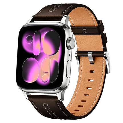 xDfind Composite Cowhide Texture Vegan Leather Watch Band, For Apple Watch 42 / 44 / 45 / 46 / 49mm - DealBuddy