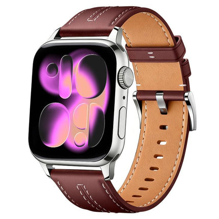 xDfind Composite Cowhide Texture Vegan Leather Watch Band, For Apple Watch 42 / 44 / 45 / 46 / 49mm - DealBuddy