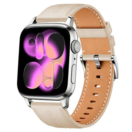 xDfind Composite Cowhide Texture Vegan Leather Watch Band, For Apple Watch 42 / 44 / 45 / 46 / 49mm - DealBuddy