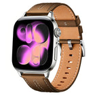 xDfind Composite Cowhide Texture Vegan Leather Watch Band, For Apple Watch 42 / 44 / 45 / 46 / 49mm - DealBuddy