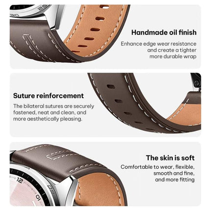xDfind Composite Cowhide Texture Vegan Leather Watch Band, For Apple Watch 42 / 44 / 45 / 46 / 49mm - DealBuddy