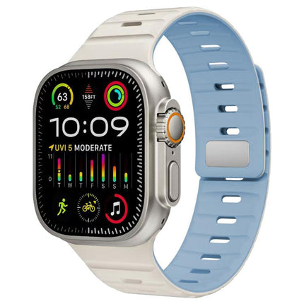 xDfind Magnetic Norman Buckle Silicone Watch Band, For Apple Watch 42 / 44 / 45 / 46 / 49mm, For Apple Watch 38 / 40 / 41 / S11 42mm - DealBuddy