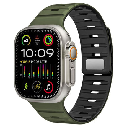 xDfind Magnetic Norman Buckle Silicone Watch Band, For Apple Watch 42 / 44 / 45 / 46 / 49mm, For Apple Watch 38 / 40 / 41 / S11 42mm - DealBuddy