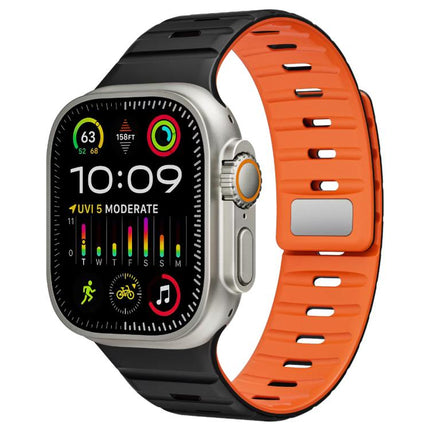 xDfind Magnetic Norman Buckle Silicone Watch Band, For Apple Watch 42 / 44 / 45 / 46 / 49mm, For Apple Watch 38 / 40 / 41 / S11 42mm - DealBuddy