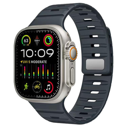 xDfind Magnetic Norman Buckle Silicone Watch Band, For Apple Watch 42 / 44 / 45 / 46 / 49mm, For Apple Watch 38 / 40 / 41 / S11 42mm - DealBuddy