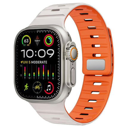 xDfind Magnetic Norman Buckle Silicone Watch Band, For Apple Watch 42 / 44 / 45 / 46 / 49mm, For Apple Watch 38 / 40 / 41 / S11 42mm - DealBuddy