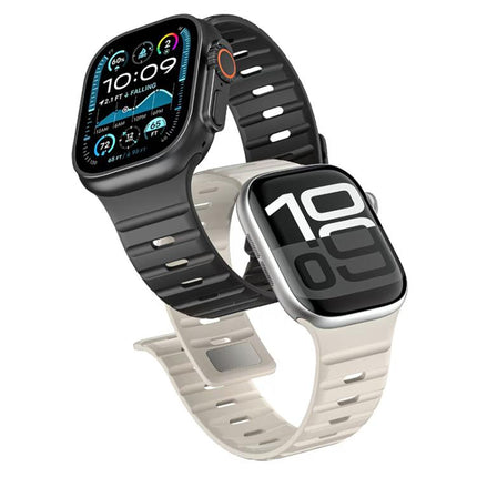 xDfind Magnetic Norman Buckle Silicone Watch Band, For Apple Watch 42 / 44 / 45 / 46 / 49mm, For Apple Watch 38 / 40 / 41 / S11 42mm - DealBuddy