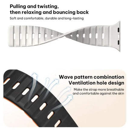 xDfind Magnetic Norman Buckle Silicone Watch Band, For Apple Watch 42 / 44 / 45 / 46 / 49mm, For Apple Watch 38 / 40 / 41 / S11 42mm - DealBuddy