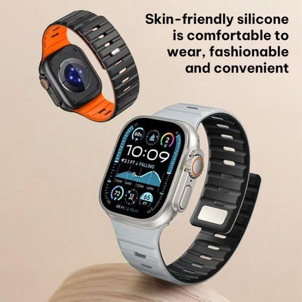 xDfind Magnetic Norman Buckle Silicone Watch Band, For Apple Watch 42 / 44 / 45 / 46 / 49mm, For Apple Watch 38 / 40 / 41 / S11 42mm - DealBuddy