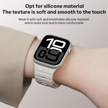 xDfind Magnetic Norman Buckle Silicone Watch Band, For Apple Watch 42 / 44 / 45 / 46 / 49mm, For Apple Watch 38 / 40 / 41 / S11 42mm - DealBuddy