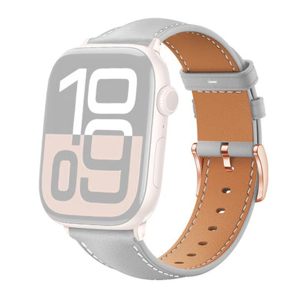 xDfind Rose Gold Buckle Black Shark Fine Grain Vegan Leather Watch Band, For Apple Watch 42 / 44 / 45 / 46 / 49mm, For Apple Watch 38 / 40 / 41 / S11 42mm - DealBuddy