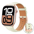 xDfind Rose Gold Buckle Black Shark Fine Grain Vegan Leather Watch Band, For Apple Watch 42 / 44 / 45 / 46 / 49mm, For Apple Watch 38 / 40 / 41 / S11 42mm - DealBuddy