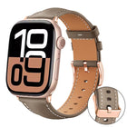 xDfind Rose Gold Buckle Black Shark Fine Grain Vegan Leather Watch Band, For Apple Watch 42 / 44 / 45 / 46 / 49mm, For Apple Watch 38 / 40 / 41 / S11 42mm - DealBuddy