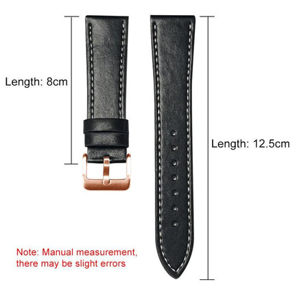 xDfind Rose Gold Buckle Black Shark Fine Grain Vegan Leather Watch Band, For Apple Watch 42 / 44 / 45 / 46 / 49mm, For Apple Watch 38 / 40 / 41 / S11 42mm - DealBuddy