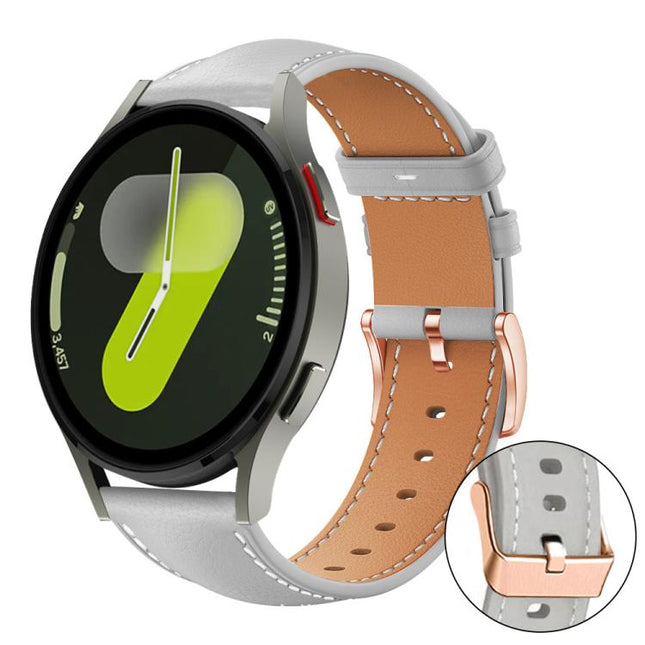 xDfind Rose Gold Buckle Black Shark Fine Grain Vegan Leather Watch Band, For Samsung Galaxy Watch7 / FE / 6 / 5 / 4, For Samsung Galaxy Fit3 - DealBuddy