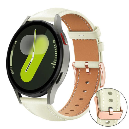 xDfind Rose Gold Buckle Black Shark Fine Grain Vegan Leather Watch Band, For Samsung Galaxy Watch7 / FE / 6 / 5 / 4, For Samsung Galaxy Fit3 - DealBuddy