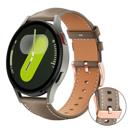 xDfind Rose Gold Buckle Black Shark Fine Grain Vegan Leather Watch Band, For Samsung Galaxy Watch7 / FE / 6 / 5 / 4, For Samsung Galaxy Fit3 - DealBuddy