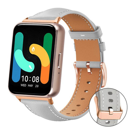 xDfind Rose Gold Buckle Black Shark Fine Grain Vegan Leather Watch Band, For Samsung Galaxy Watch7 / FE / 6 / 5 / 4, For Samsung Galaxy Fit3 - DealBuddy