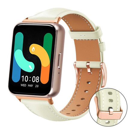 xDfind Rose Gold Buckle Black Shark Fine Grain Vegan Leather Watch Band, For Samsung Galaxy Watch7 / FE / 6 / 5 / 4, For Samsung Galaxy Fit3 - DealBuddy