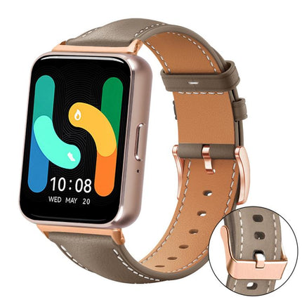 xDfind Rose Gold Buckle Black Shark Fine Grain Vegan Leather Watch Band, For Samsung Galaxy Watch7 / FE / 6 / 5 / 4, For Samsung Galaxy Fit3 - DealBuddy