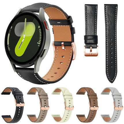 xDfind Rose Gold Buckle Black Shark Fine Grain Vegan Leather Watch Band, For Samsung Galaxy Watch7 / FE / 6 / 5 / 4, For Samsung Galaxy Fit3 - DealBuddy
