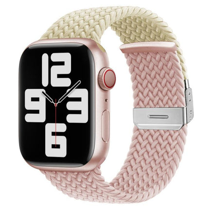 xDfind Buckle-fastening Stitching Braided Nylon Watch Band, For Apple Watch 42 / 44 / 45 / 46 / 49mm, For Apple Watch 38 / 40 / 41 / S10 42mm - DealBuddy