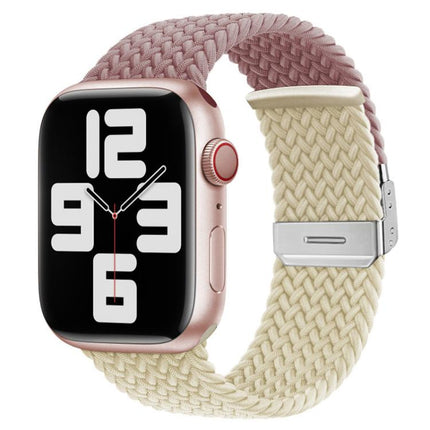xDfind Buckle-fastening Stitching Braided Nylon Watch Band, For Apple Watch 42 / 44 / 45 / 46 / 49mm, For Apple Watch 38 / 40 / 41 / S10 42mm - DealBuddy