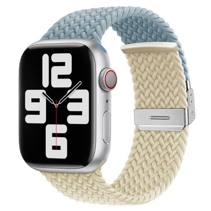 xDfind Buckle-fastening Stitching Braided Nylon Watch Band, For Apple Watch 42 / 44 / 45 / 46 / 49mm, For Apple Watch 38 / 40 / 41 / S10 42mm - DealBuddy