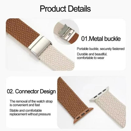 xDfind Buckle-fastening Stitching Braided Nylon Watch Band, For Apple Watch 42 / 44 / 45 / 46 / 49mm, For Apple Watch 38 / 40 / 41 / S10 42mm - DealBuddy