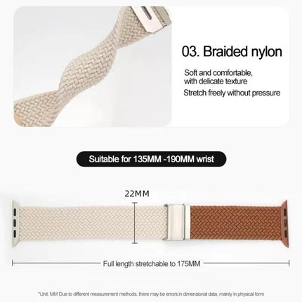 xDfind Buckle-fastening Stitching Braided Nylon Watch Band, For Apple Watch 42 / 44 / 45 / 46 / 49mm, For Apple Watch 38 / 40 / 41 / S10 42mm - DealBuddy