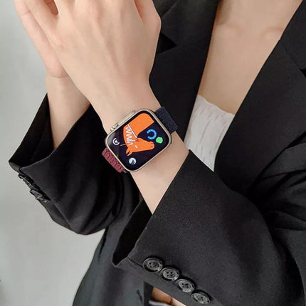 xDfind Buckle-fastening Stitching Braided Nylon Watch Band, For Apple Watch 42 / 44 / 45 / 46 / 49mm, For Apple Watch 38 / 40 / 41 / S10 42mm - DealBuddy